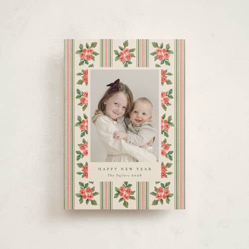 This is a buttercream christmas postcards with standard by Christy Hy Lee called nostalgic wallpaper printing on signature in postcard