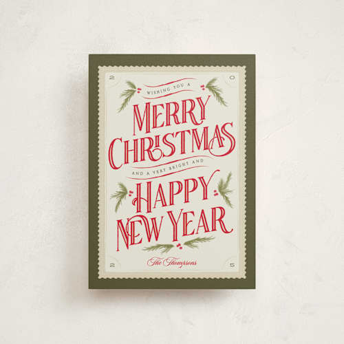 This is a pine christmas postcards with standard by Robert and Stella called vintage postcard printing on signature in postcard