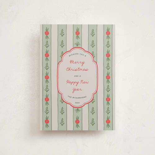 This is a candied apple christmas postcards with standard by Kareliz Studio called carnationspattern printing on signature in postcard
