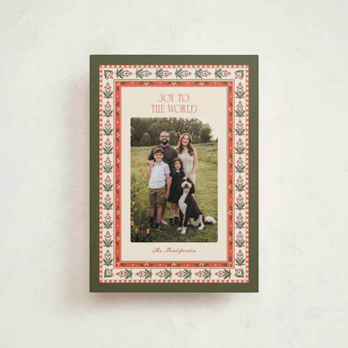 This is a mistletoe christmas postcards with standard by Robert and Stella called holly border printing on signature in postcard