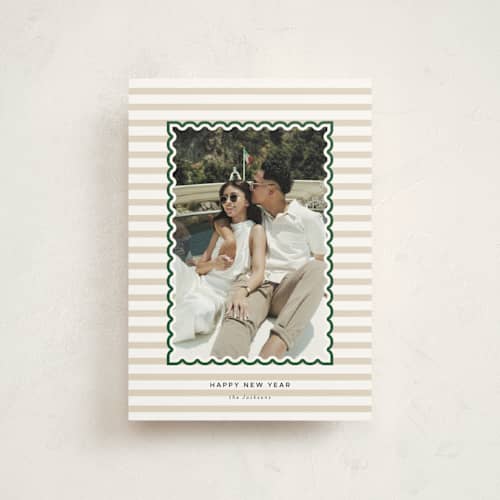 This is a gingerbread christmas postcards with standard by Danie Romrell called tagged stripes printing on signature in postcard