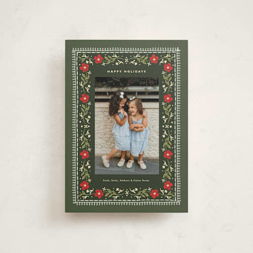 This is a evergreen christmas postcards with standard by Melanie Kosuge called lockhart printing on signature in postcard