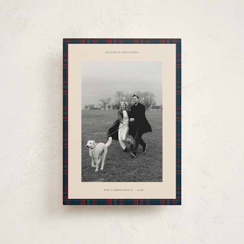 This is a navy christmas postcards with standard by Studio Suku called windsor printing on signature in postcard