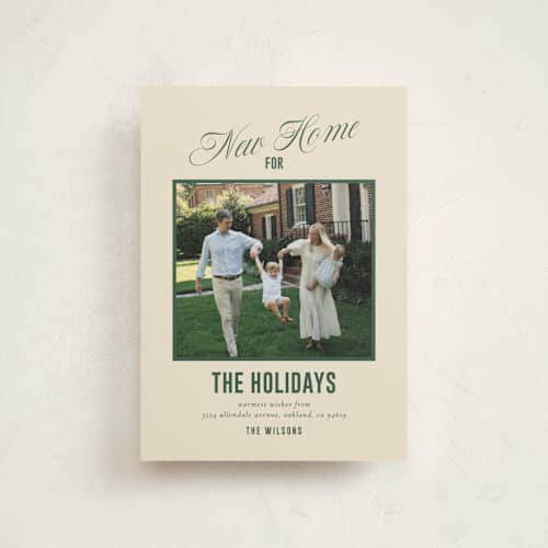 This is a forest christmas postcards with standard by Ana de Sousa called contemporary new home printing on signature in postcard