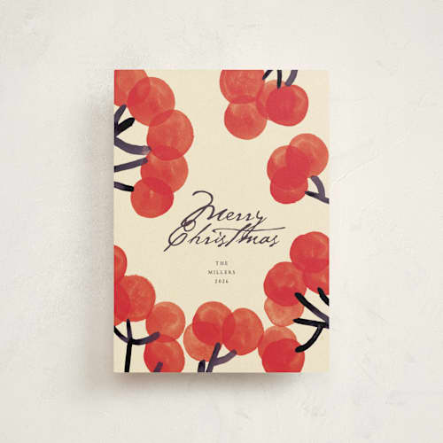 This is a lingonberry christmas postcards with standard by Sumak Studio called berries printing on signature in postcard