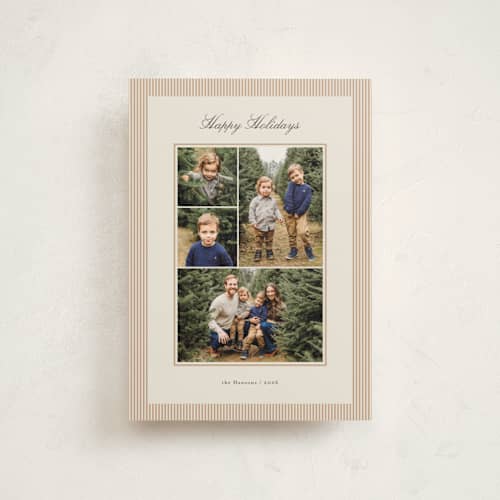 This is a caramel christmas postcards with standard by Michelle Taylor called striped gallery printing on signature in postcard