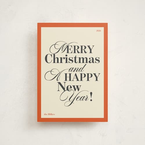 This is a santa christmas postcards with standard by Sumak Studio called modern typography printing on signature in postcard