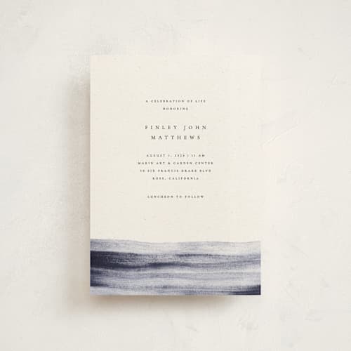 This is a horizon memorial cards with standard by Sumak Studio called stillness printing on signature in petite
