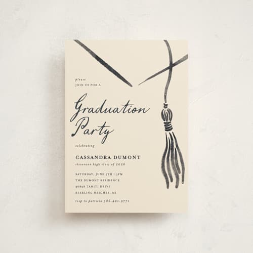 This is a ink graduation invitations with standard by Jamie Alexander called inked printing on signature in petite