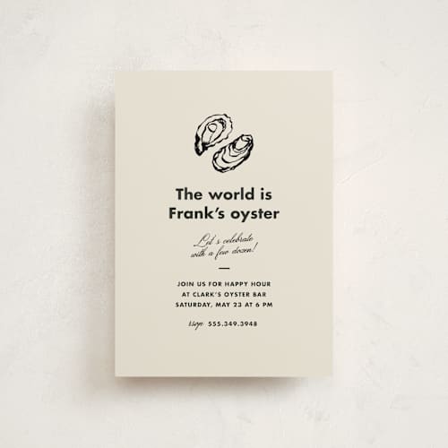 This is a caviar graduation invitations with standard by Megan Davis called oyster printing on signature in petite