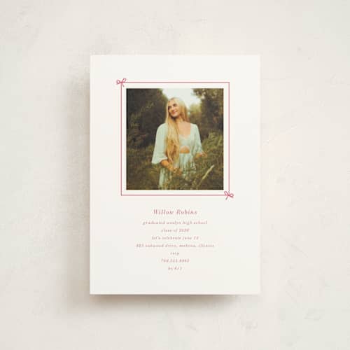 This is a peony graduation invitations with standard by Baumbirdy called photobook printing on signature in petite