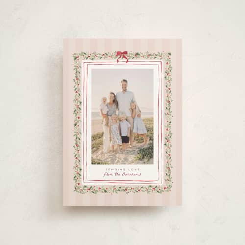 This is a beach rose valentine postcards with standard by Everett Paper Goods called coastal garland printing on signature in postcard