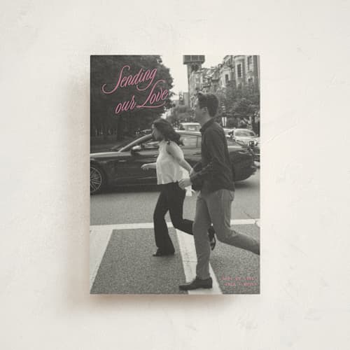 This is a peony valentine postcards with standard by JoAnn Jinks called neon vintage printing on signature in postcard