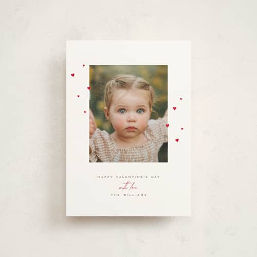 This is a crimsonette valentine postcards with standard by Pixel and Hank called hearts with love printing on signature in postcard