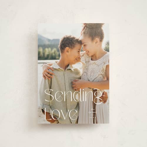 This is a snow valentine postcards with standard by Kristie Kern called vail printing on signature in postcard