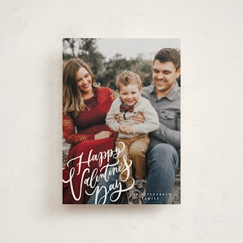 This is a cloud valentine postcards with standard by Wildfield Paper Co called happy day script printing on signature in postcard