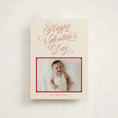 This is a cream valentine postcards with standard by Robert and Stella called valentines classic printing on signature in postcard