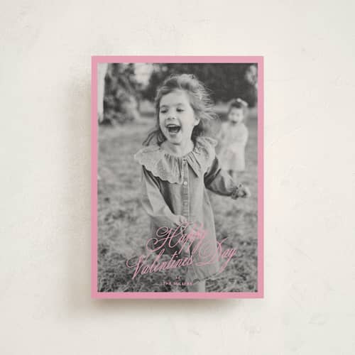 This is a bubblegum valentine postcards with standard by Kelly Watkins called minimal frame printing on signature in postcard