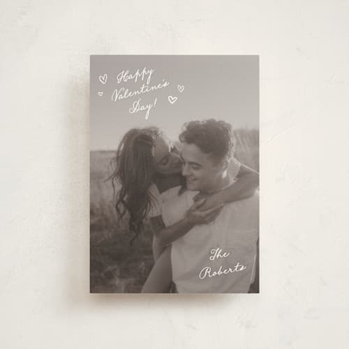 This is a frosted valentine postcards with standard by Pixel and Hank called valentine loves printing on signature in postcard