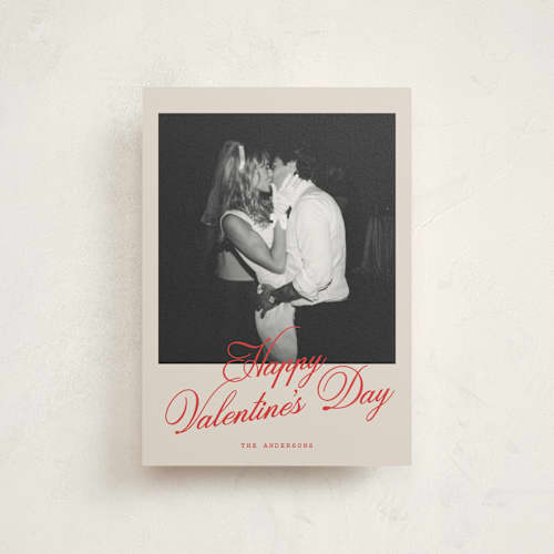 This is a linen valentine postcards with standard by Cass Loh called forever captured printing on signature in postcard