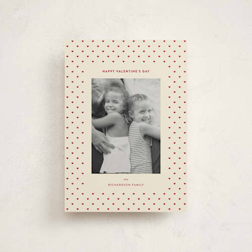 This is a cherry valentine postcards with standard by Ashlee Townsend called swiss hearts printing on signature in postcard
