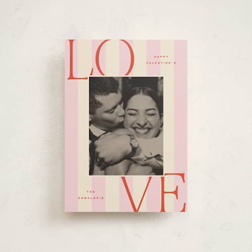 This is a bubblegum valentine postcards with standard by Ellen Schlegelmilch called l o v e printing on signature in postcard