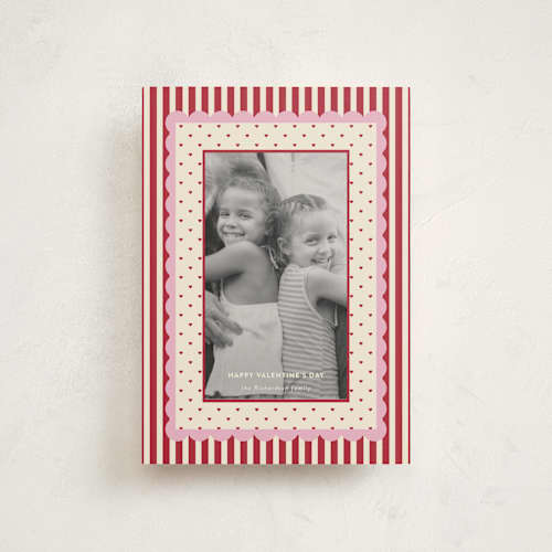 This is a cherry soda valentine postcards with standard by Ashlee Townsend called pattern on pattern printing on signature in postcard