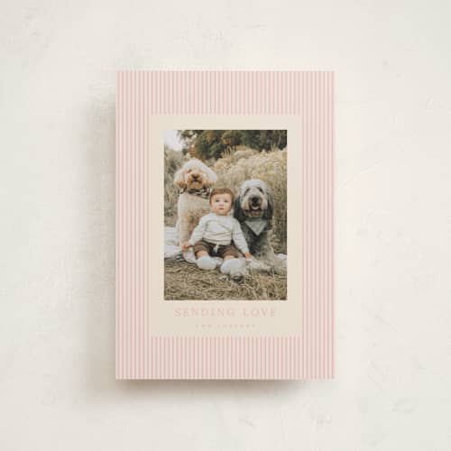 This is a peony valentine postcards with standard by Kristie Kern called the prep printing on signature in postcard