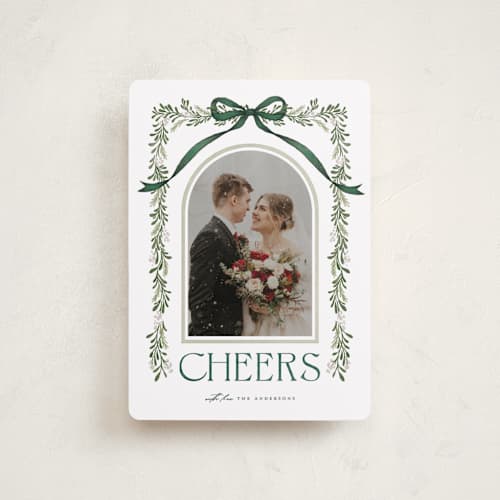 This is a leaf petite holiday cards with standard by BR Designs called joyful-bow printing on recycled smooth signature in petite