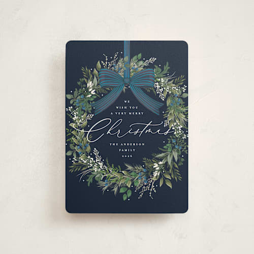 This is a winter berry petite holiday cards with standard by Susan Moyal called festive holiday printing on signature in petite