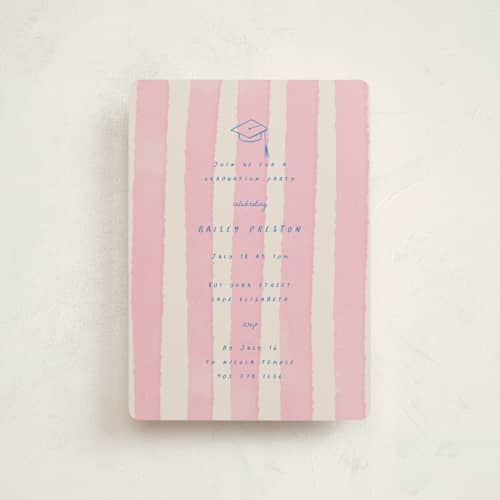 This is a cherry blossom graduation invitations with standard by Jessica Yeo called daydreams and doodles printing on signature in petite