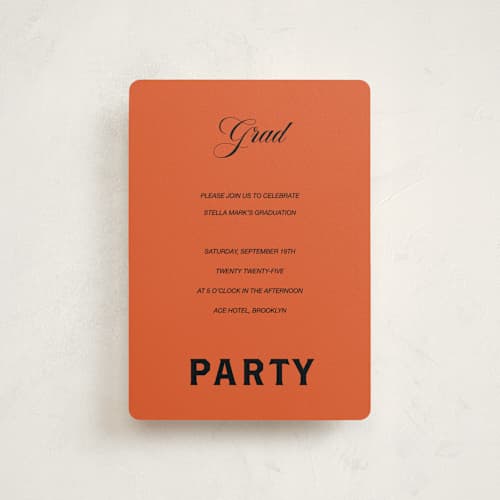 This is a amaro graduation invitations with standard by Studio Suku called bold and demure printing on signature in petite