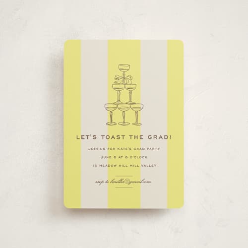 This is a limone graduation invitations with standard by Megan Davis called campania printing on signature in petite