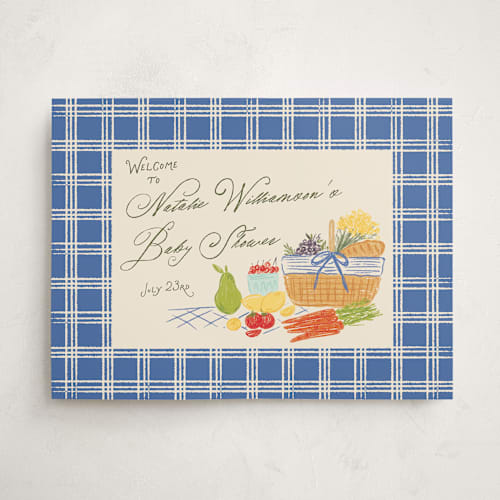 This is a provincial baby shower decorations with standard by Jenna Holcomb called farmer's market printing on premium sign board in 18x24