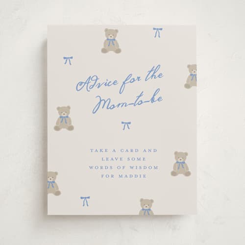 This is a waterfall baby shower decorations with standard by Kelly Watkins called so beary cute printing on doublethick in 11x14