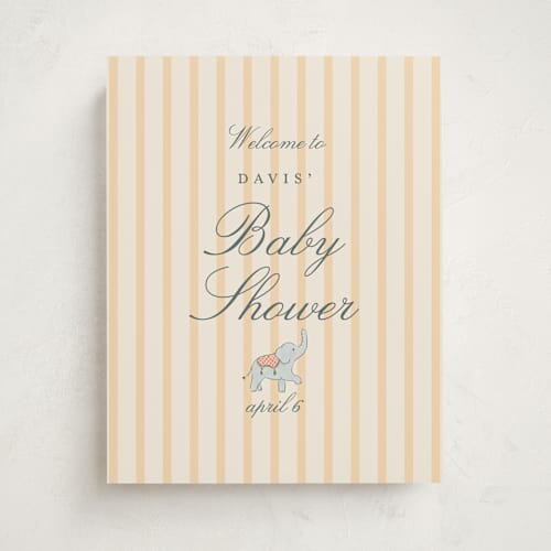 This is a vanilla baby shower decorations with standard by Sabrin Deirani called carousel of sweet beginnings printing on premium sign board in 11x14