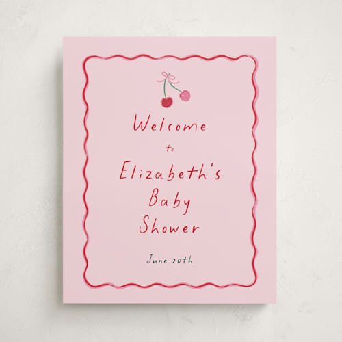 This is a cherry pie baby shower decorations with standard by Erin German called cherry sweet printing on premium sign board in 16x20