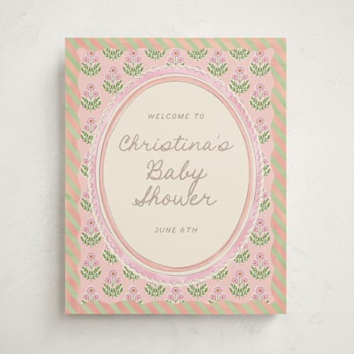 This is a poppy baby shower decorations with standard by Creo Study called botanical maximalism printing on premium sign board in 16x20