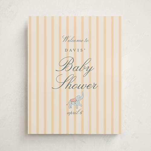 This is a vanilla baby shower decorations with standard by Sabrin Deirani called carousel of sweet beginnings printing on premium sign board in 16x20