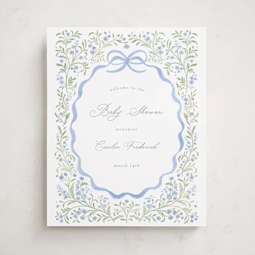 This is a sky baby shower decorations with standard by Paper Raven Co. called darling printing on premium sign board in 16x20