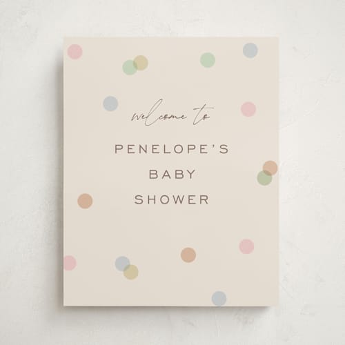 This is a wildflower baby shower decorations with standard by Pixel and Hank called polka pop printing on premium sign board in 16x20