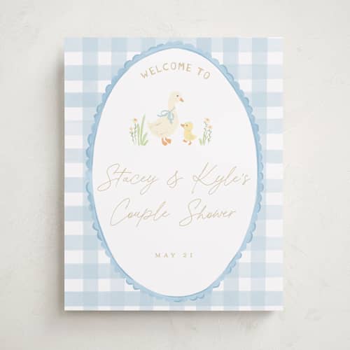 This is a sky baby shower decorations with standard by Creo Study called vintage goose printing on premium sign board in 16x20