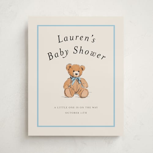 This is a frost baby shower decorations with standard by Becky Nimoy called antique teddy bear printing on premium sign board in 16x20