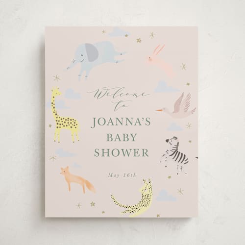 This is a sand baby shower decorations with standard by Hannah Williams called little wild one printing on premium sign board in 16x20