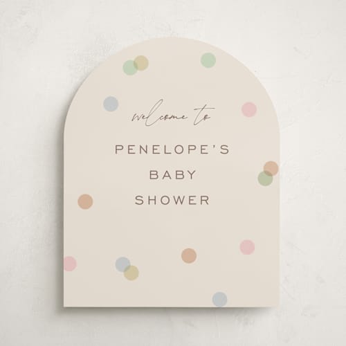 This is a wildflower baby shower decorations with standard by Pixel and Hank called polka pop printing on premium sign board in 16x20