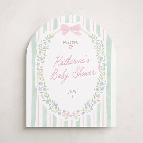 This is a cupcake baby shower decorations with standard by Creo Study called little fleur printing on premium sign board in 16x20