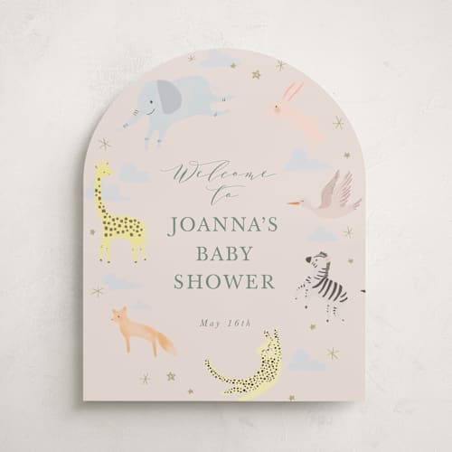 This is a sand baby shower decorations with standard by Hannah Williams called little wild one printing on premium sign board in 16x20