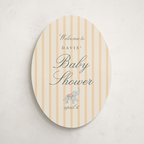 This is a vanilla baby shower decorations with standard by Sabrin Deirani called carousel of sweet beginnings printing on premium sign board in 16x20