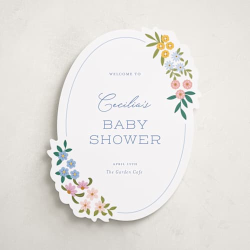 This is a wildflower baby shower decorations with standard by Paper Raven Co. called sweetie printing on premium sign board in 16x20