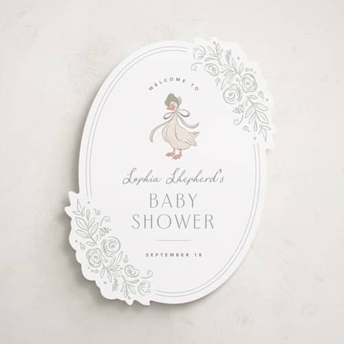 This is a sage baby shower decorations with standard by Kristen Smith called story book frame printing on premium sign board in 16x20